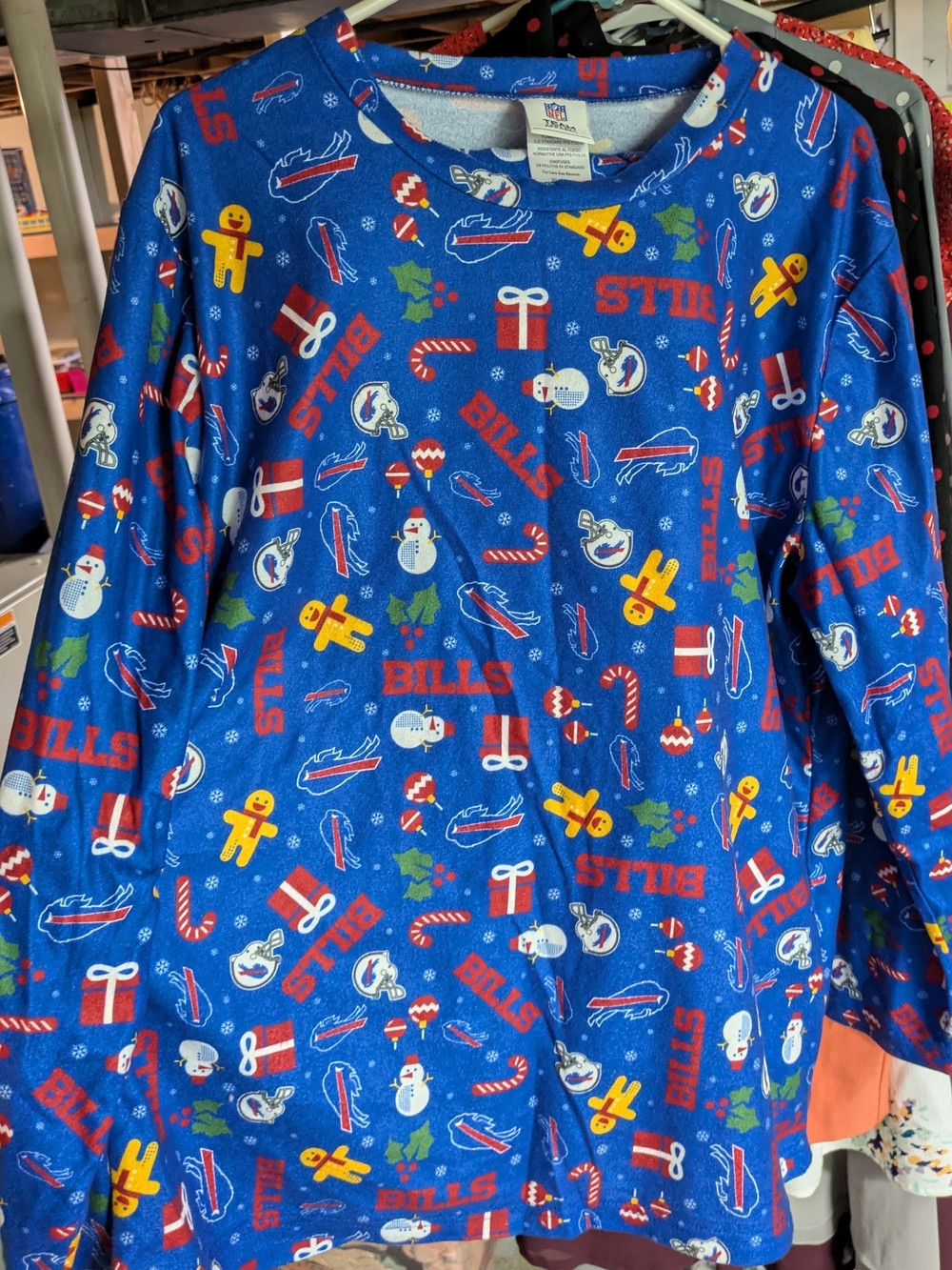 NFL Blue Buffalo Bills Holiday Pajama Top